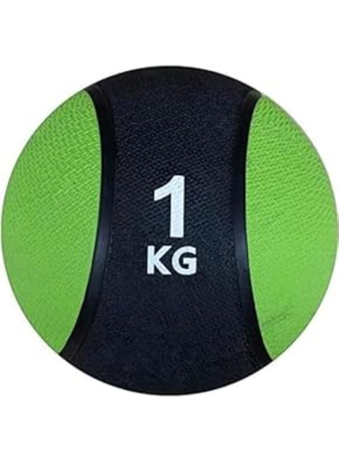 Rubber Medicine Ball - Multi Color 1kg, Ball for Rehabilitation and Fitness - Image 1